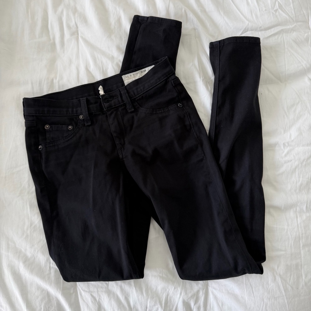 Rag & Bone Legging Jeans Black Denim
